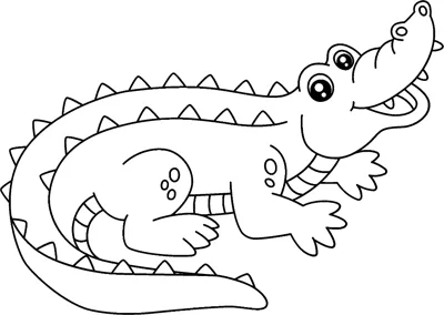 A spotted crocodile crawls on four legs with its mouth slightly open under the word Crocodile.
