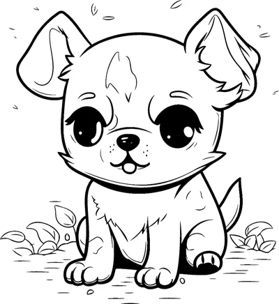 A puppy with floppy ears and big eyes sits on grass above a My Name Is line.