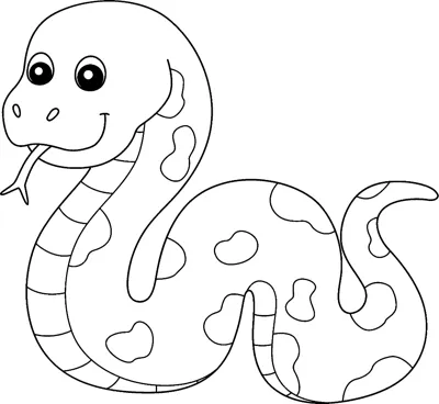 A spotted snake curls its body and flicks its tongue under the word Snake.