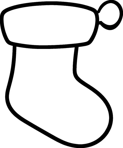 A big boot-shaped Christmas sock with a wide cuff at the top and a round pompom hanging from one side.