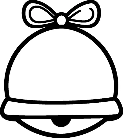 A big dome-shaped bell with a wide rim, a small round clapper underneath and a looped bow on top.