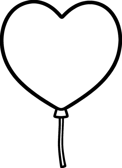 A large heart-shaped balloon with a small knot at the bottom and a long ribbon string hanging down.