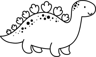 A simple stegosaurus outline with spots under the heading My Dinosaur, with a line to write its name.