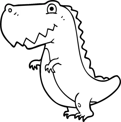A simple T-rex outline under the heading My Dinosaur, with a line to write the dinosaur's name.