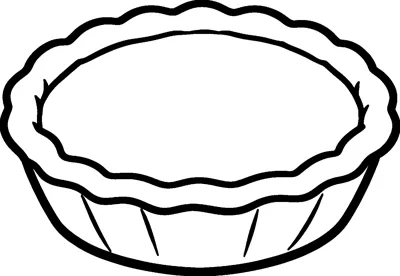 A big round pumpkin pie in a fluted dish with a wavy crimped crust around the smooth filling.