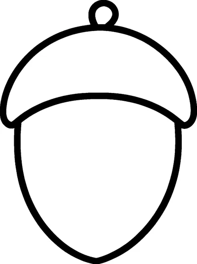 A single large acorn with a smooth rounded cap and a small stem on top.