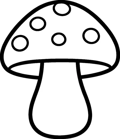 A tall mushroom with a wide domed cap covered in round spots and a thick stem.