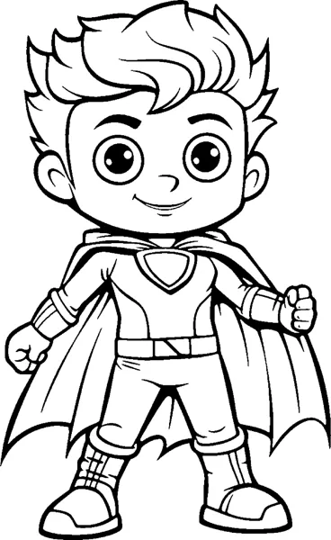 A spiky-haired boy in a hero suit and cape stands with fists ready.