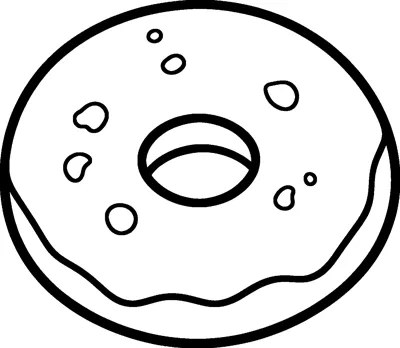 A large ring doughnut with wavy icing dripping down its sides and a few small spots on top.