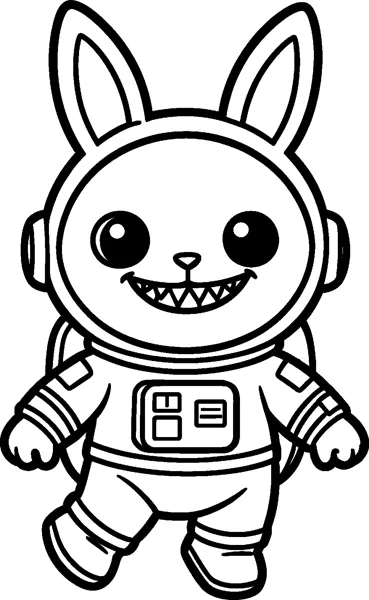 Labubu wears a space suit with a round helmet and a control panel on its chest, its tall ears poking out.