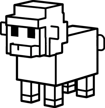 A blocky Minecraft sheep with a square woolly body, a stepped wool cap on its head and four short cube legs.