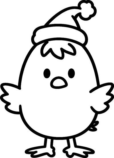 Woodstock the little bird from Peanuts wearing a small Santa hat with a pom-pom, his wings spread out wide.