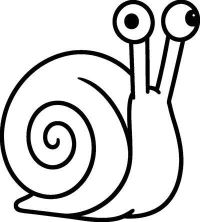 Gary the snail from SpongeBob with his big spiral shell and two tall eyestalks pointing up towards the sky.
