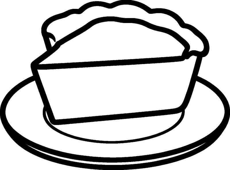 A single wedge of pie with a wavy crust edge sitting on a round plate.