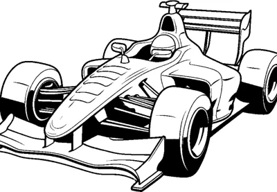 An open-wheel race car with a very wide front wing and a helmeted driver faces forward.