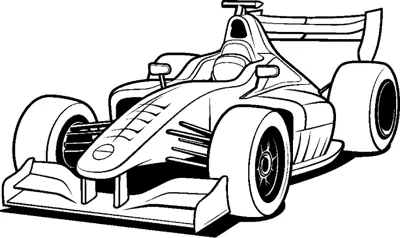 An open-wheel race car with a tall rear wing and a driver faces forward at a slight angle.