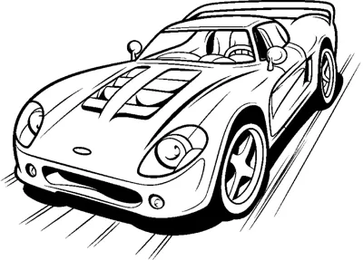 A low sports car with hood vents races forward with speed lines streaking behind it.